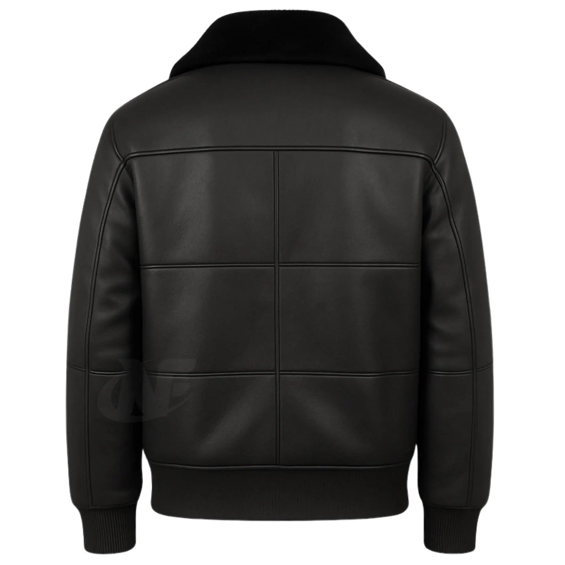 Men's Black Real Sheepskin Leather Sur Leather Jacket | Handmade Jacket with Faux fur Collar | Best Gift For Him
