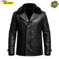 HANDGEMAAKTE RE9 Leon S Kennedy Leren Jas met Bontkraag | 100% Echt Leer Zwart Gaming Cosplay Jas | Resident Evil Requiem