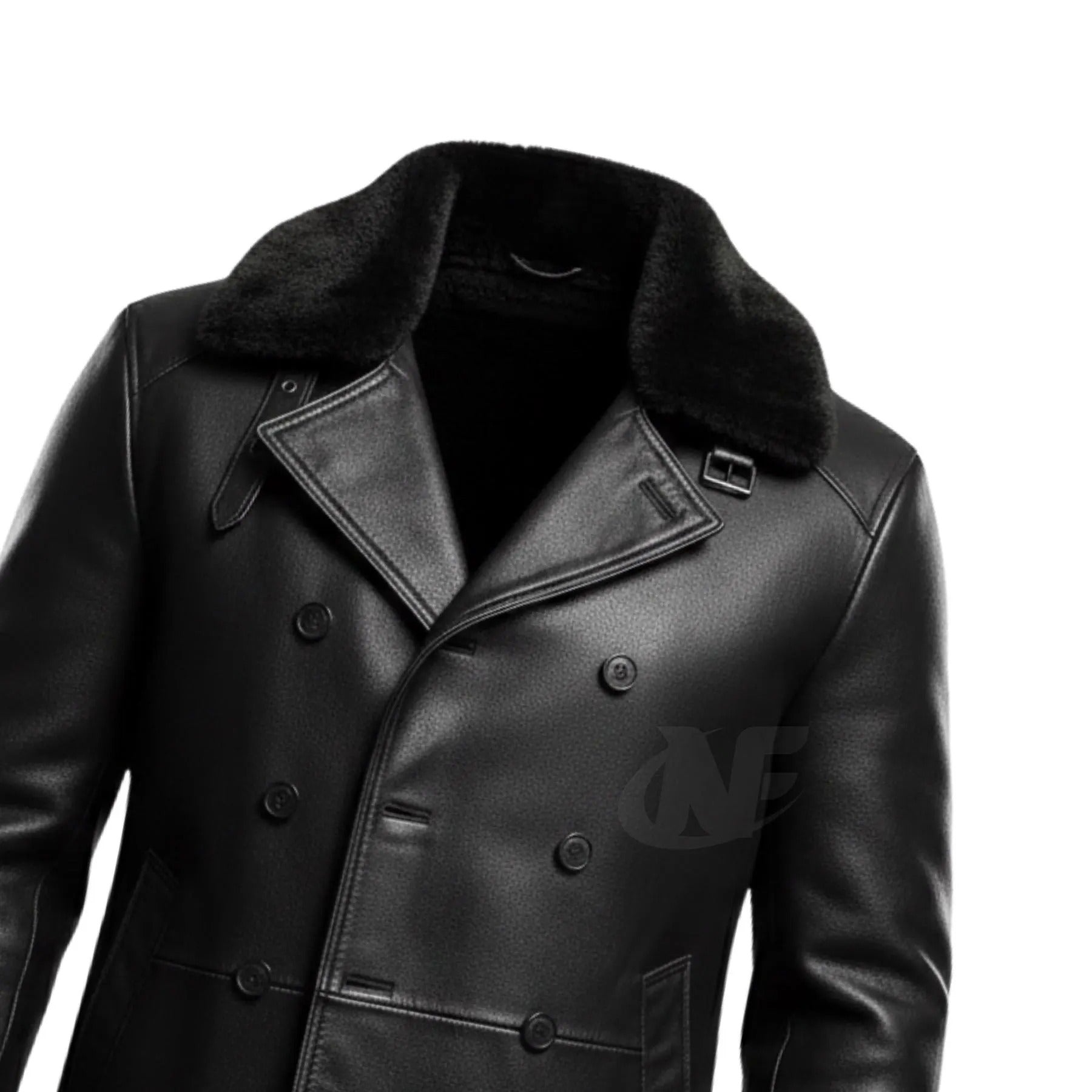 HANDGEMAAKTE RE9 Leon S Kennedy Leren Jas met Bontkraag | 100% Echt Leer Zwart Gaming Cosplay Jas | Resident Evil Requiem