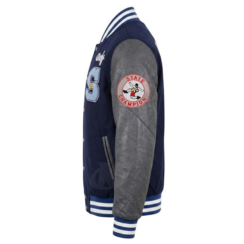 Andrew Clark Blue Varsity Jacket | Handmade Shermer High School Retro Letterman Jacket | 80's Bomber Baseball Coat | Vintage Cosplay Costume