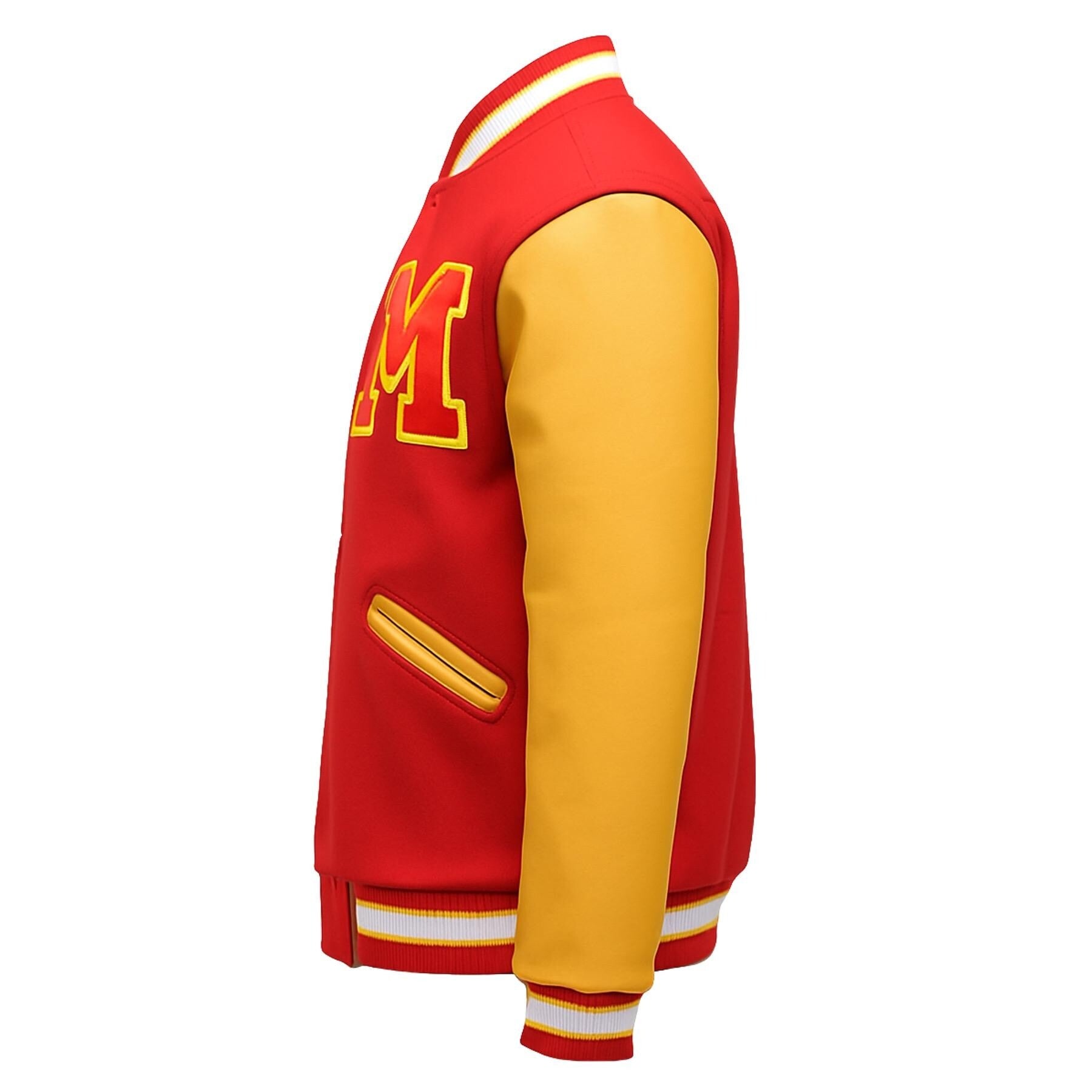 MJ Thirller Letterman Bomber Varsity Jacket | Handmade Michae Jackson Halloween Jacket | Men's Wool Body & Leather Sleeves Jacket Unisex