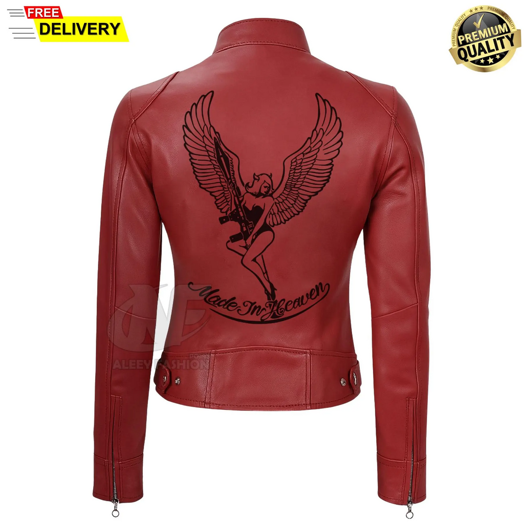 RE2 Claire Redfield Leren Biker Cosplay Jas - Handgemaakte Dames Gamer Stijl Jas | Cadeau voor Haar