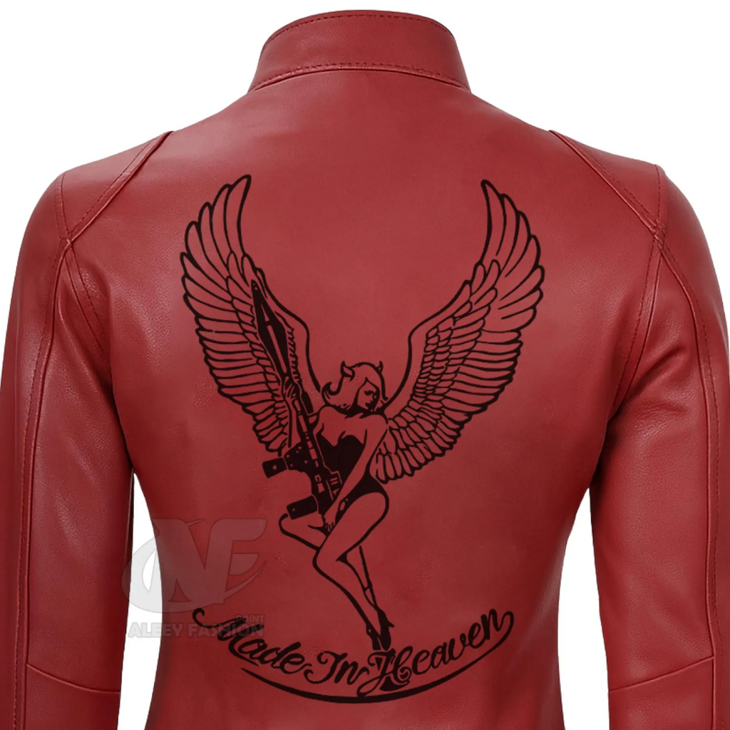 RE2 Claire Redfield Leren Biker Cosplay Jas - Handgemaakte Dames Gamer Stijl Jas | Cadeau voor Haar