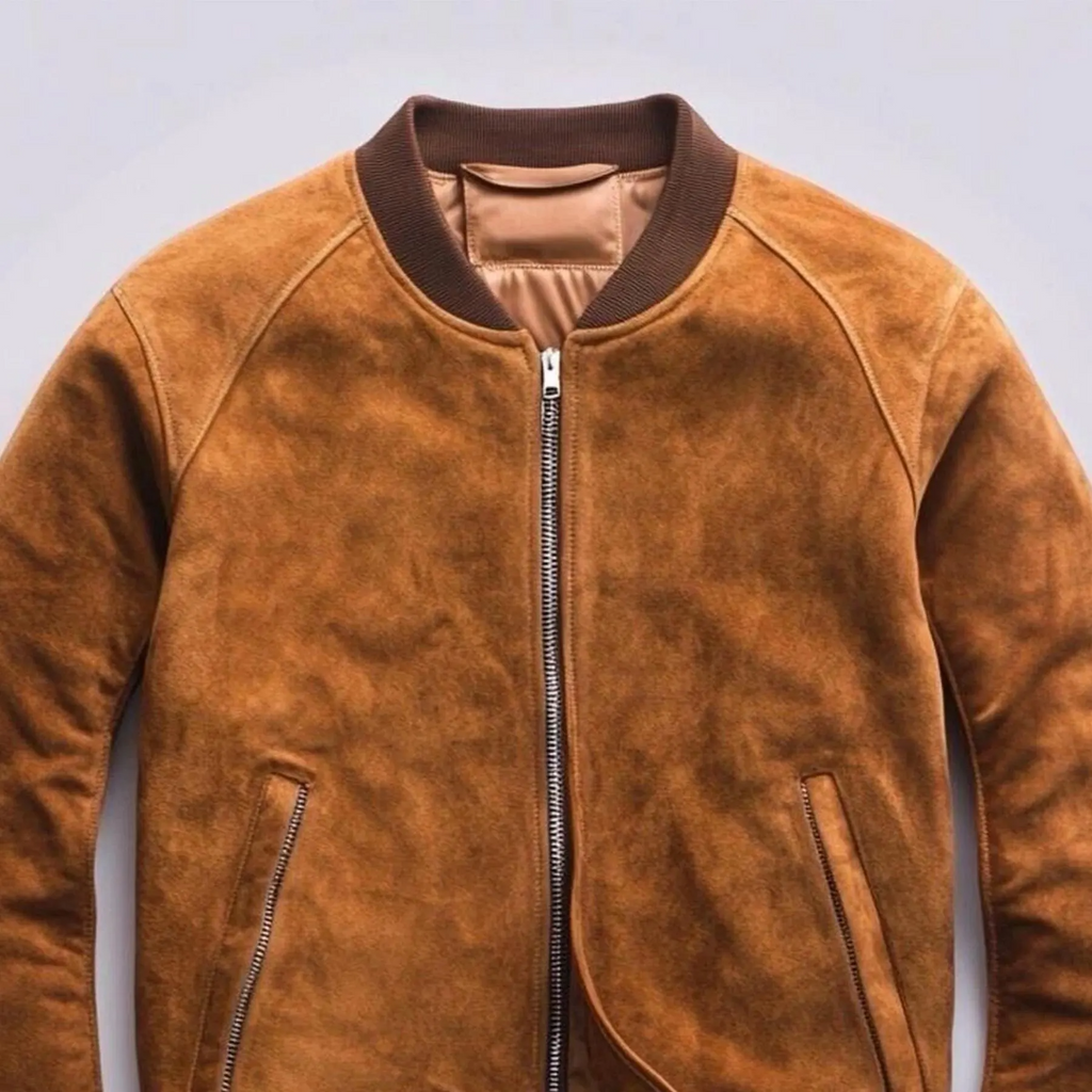 Handgemaakte Heren Bruine Suède Leren Jas | Echte Bruine Varsity Suède Leren Jas | Letterman Stijl Warme Modejas
