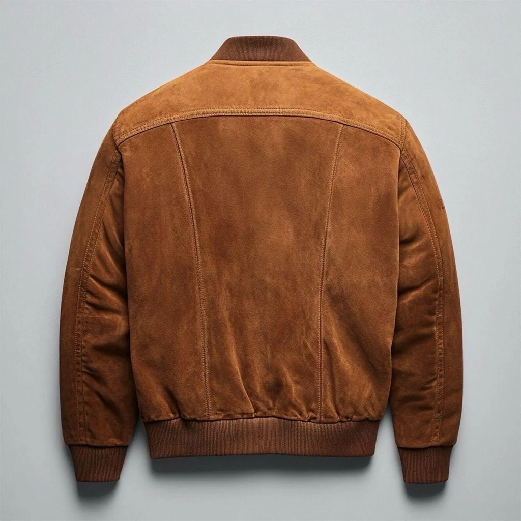 Handgemaakte Heren Bruine Suède Leren Jas | Echte Bruine Varsity Suède Leren Jas | Letterman Stijl Warme Modejas