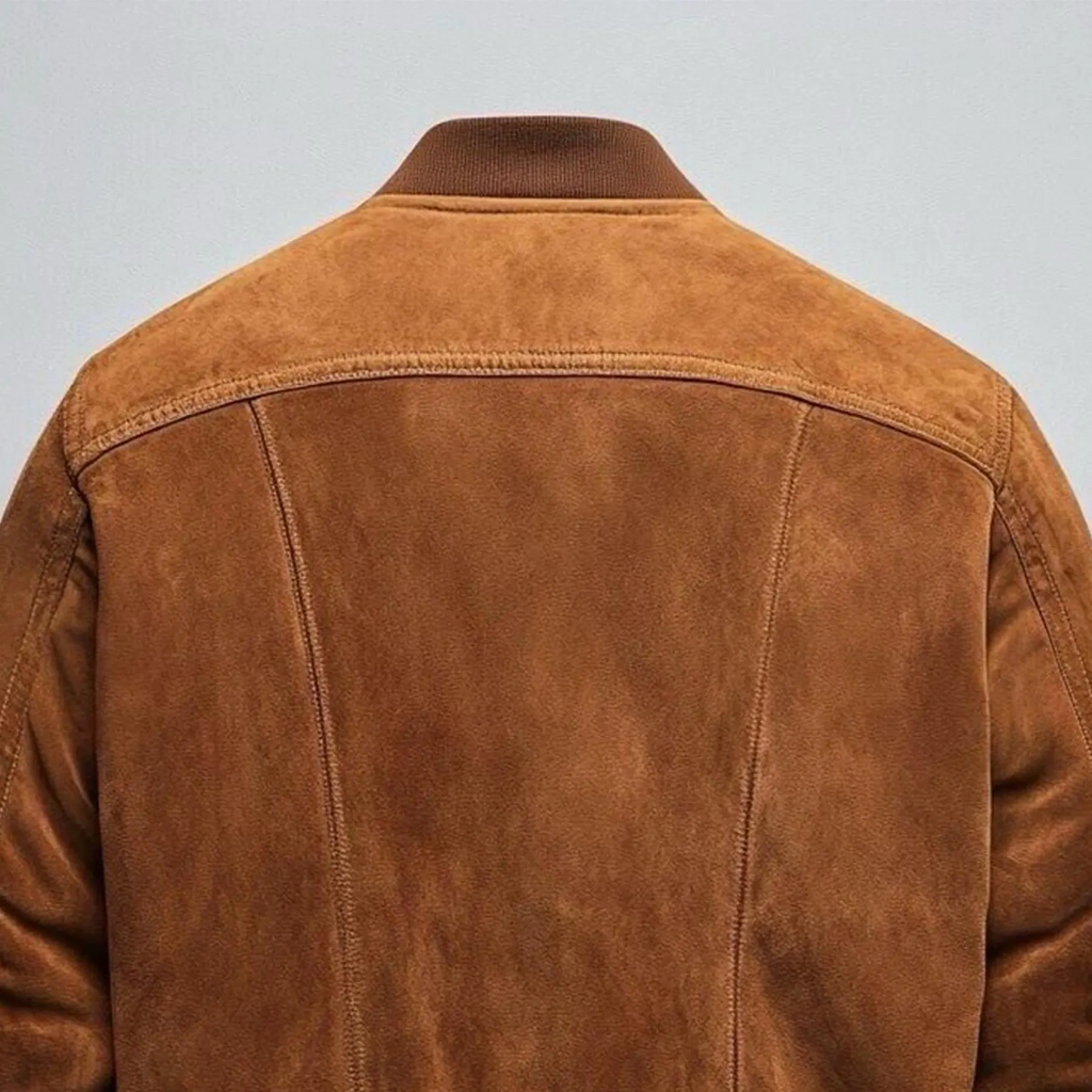 Handgemaakte Heren Bruine Suède Leren Jas | Echte Bruine Varsity Suède Leren Jas | Letterman Stijl Warme Modejas