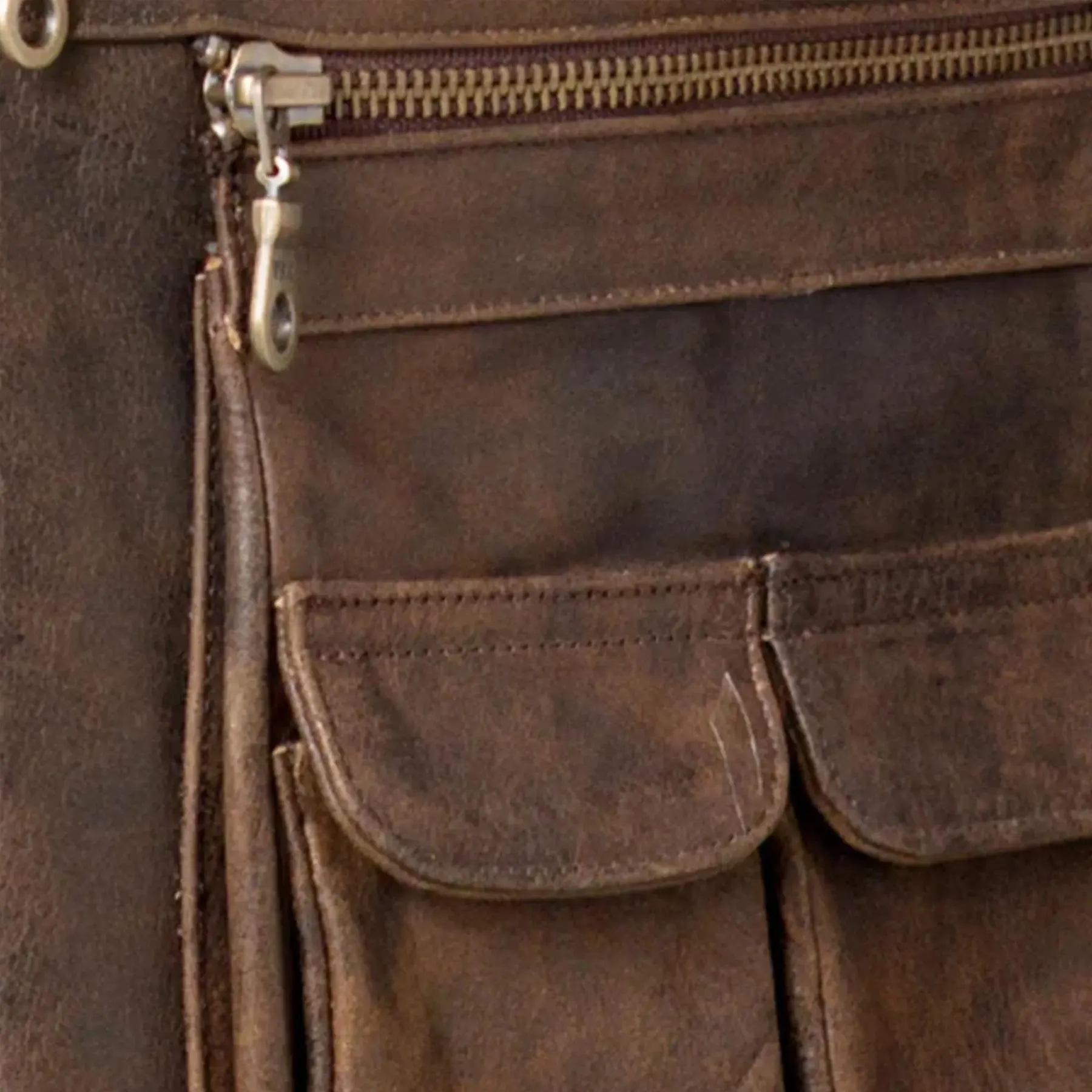Men's Brown Leather Vest | Handmade Biker, Cafe Racer Style