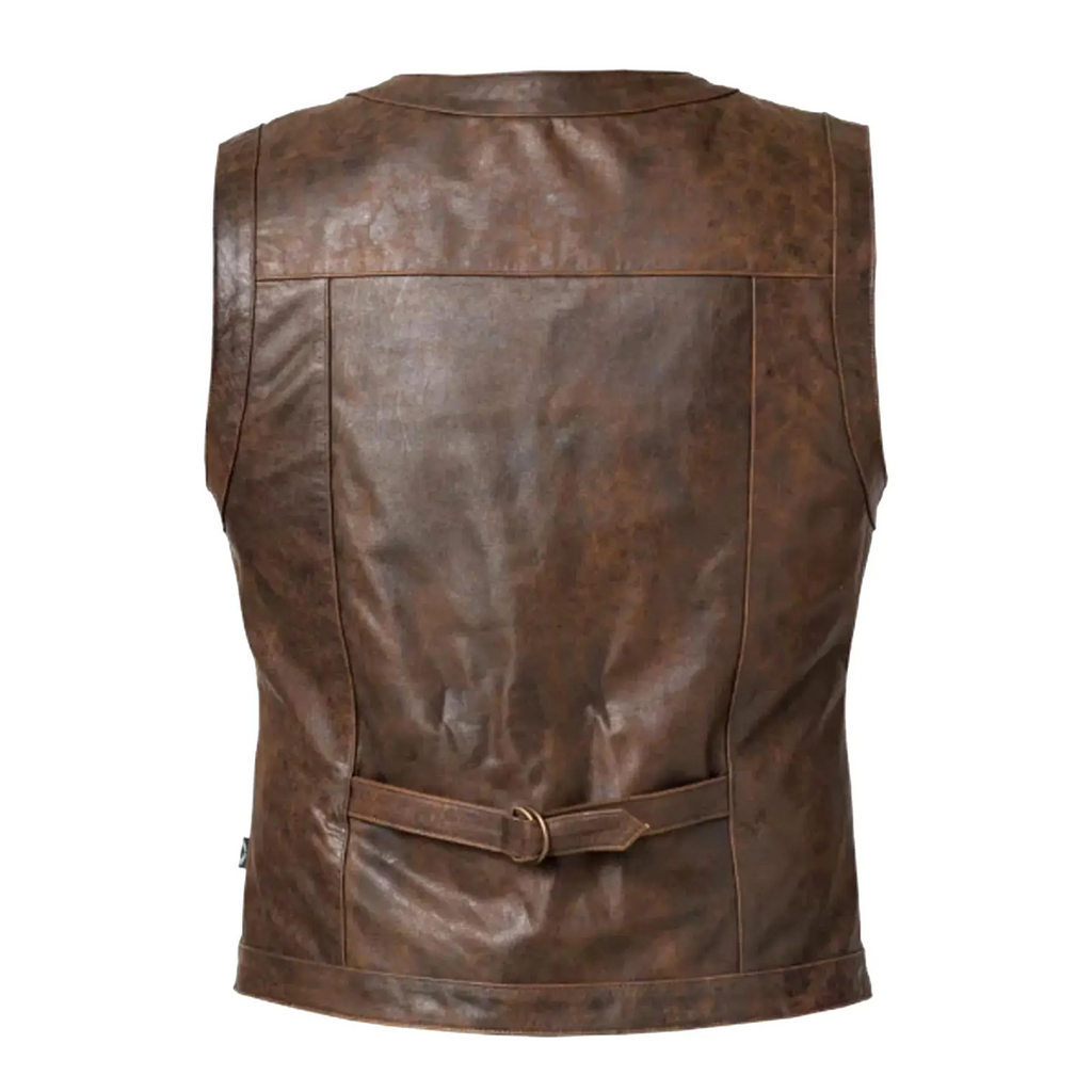 Men's Brown Leather Vest | Handmade Biker, Cafe Racer Style