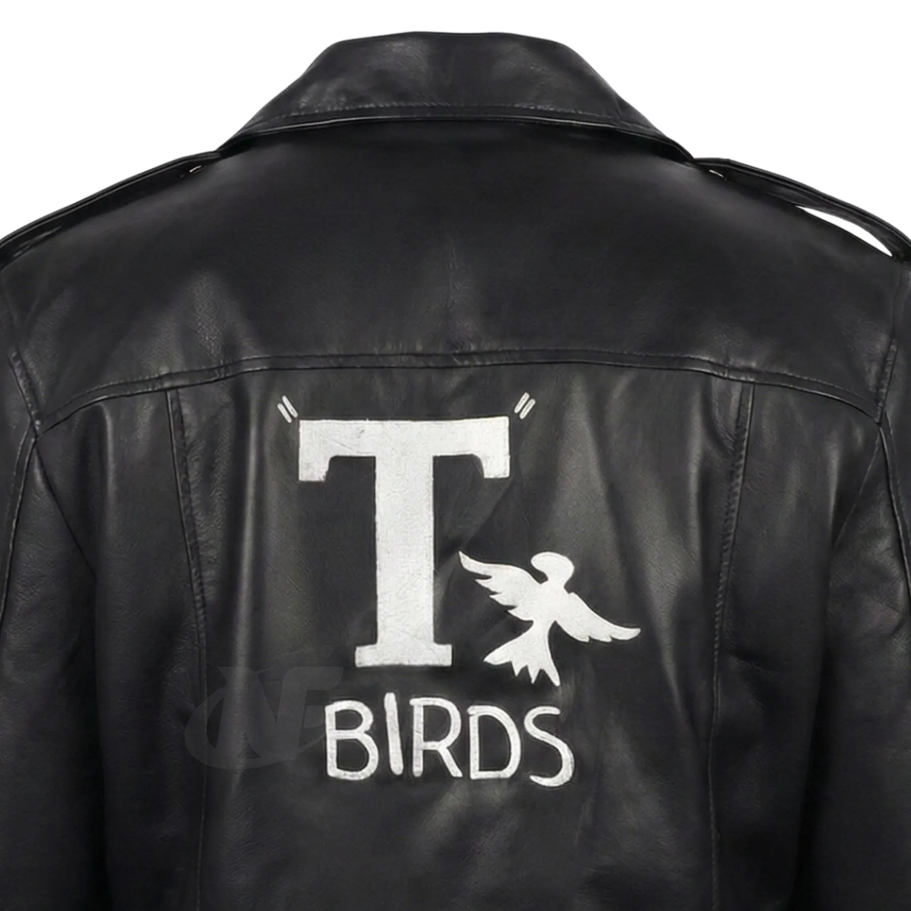Handmade Danny Zuko Inspired Black Leather Biker Jacket | T-Birds 50s Greaser Retro Motorcycle Coat | Men's Costume
